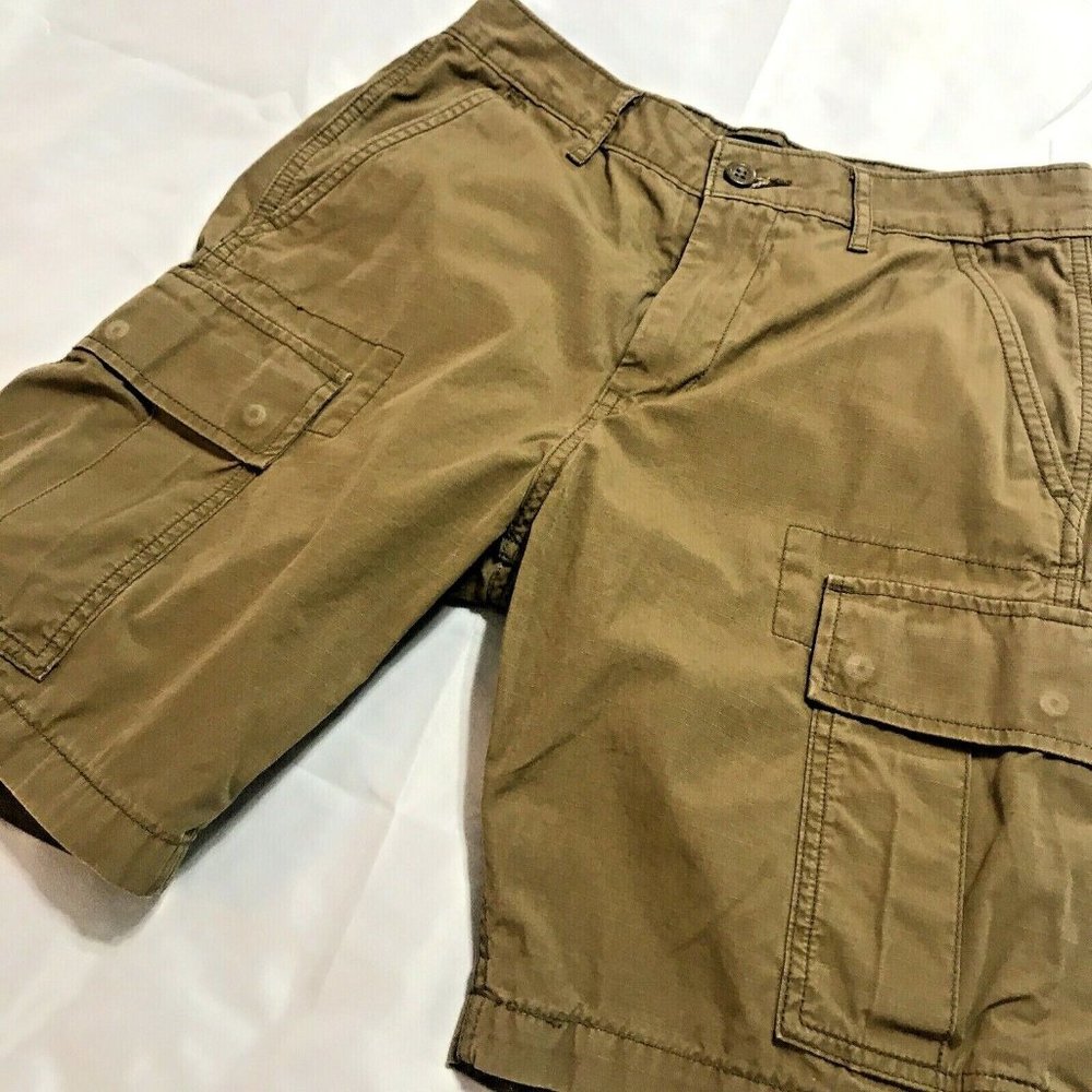 LEVI'S 2 Horses Men's Snap Cargo Pocket Shorts Ripstop Camel Brown size 29